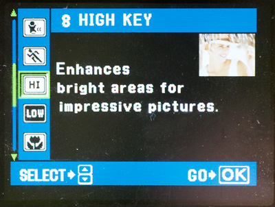 High Key menu