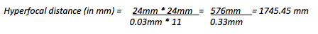 hyperfocal distance depth of field