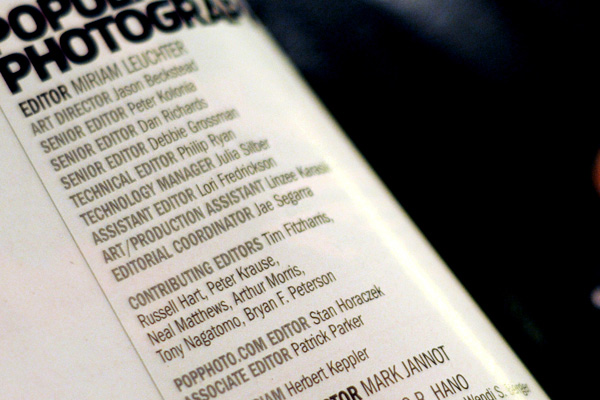 A magazine masthead.