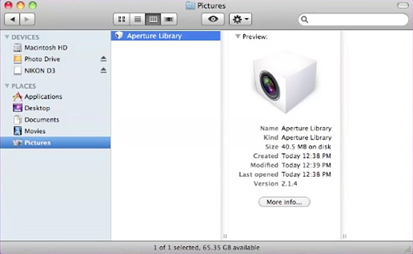 importing files to aperture