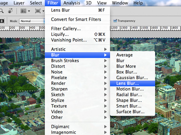 photoshop tilt-shift effect