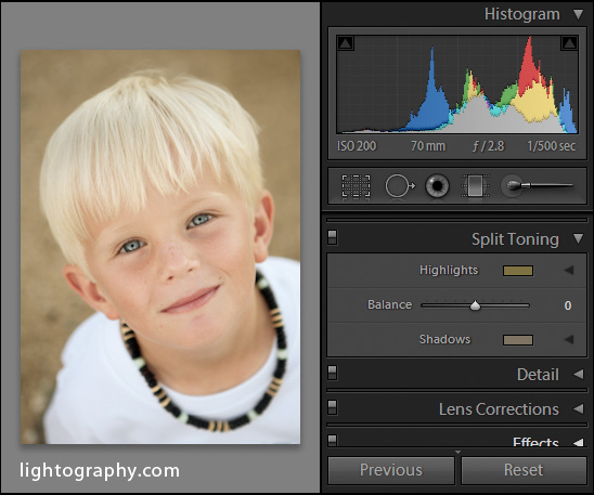 split toning