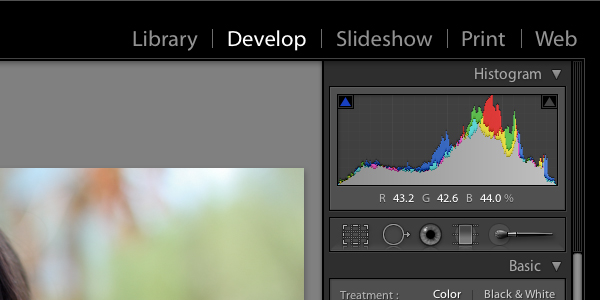 adobe lightroom histogram