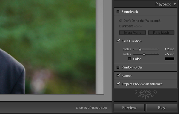 lightroom slideshow gallery